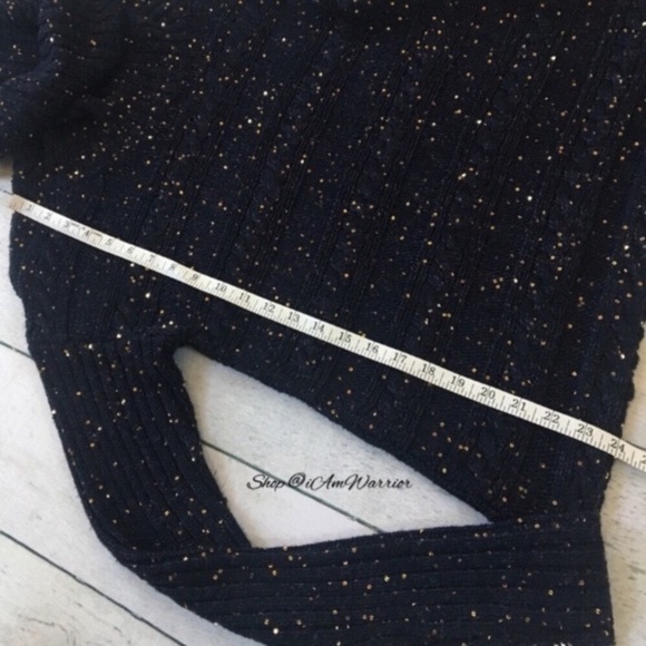 Alicia & Olivia midnight navy cowl neck sweater with gold sequins *iamwarrior - Picture 5 of 8